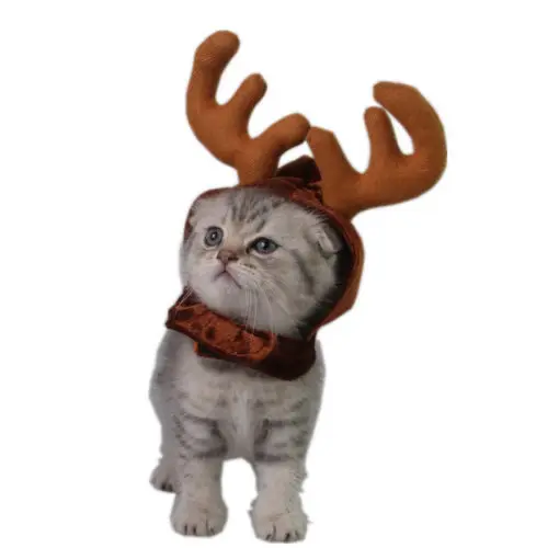 Новые Рождественские рога шляпа для животных кошка Плюшевая собачка костюм северного оленя головной убор кофе красный цвет