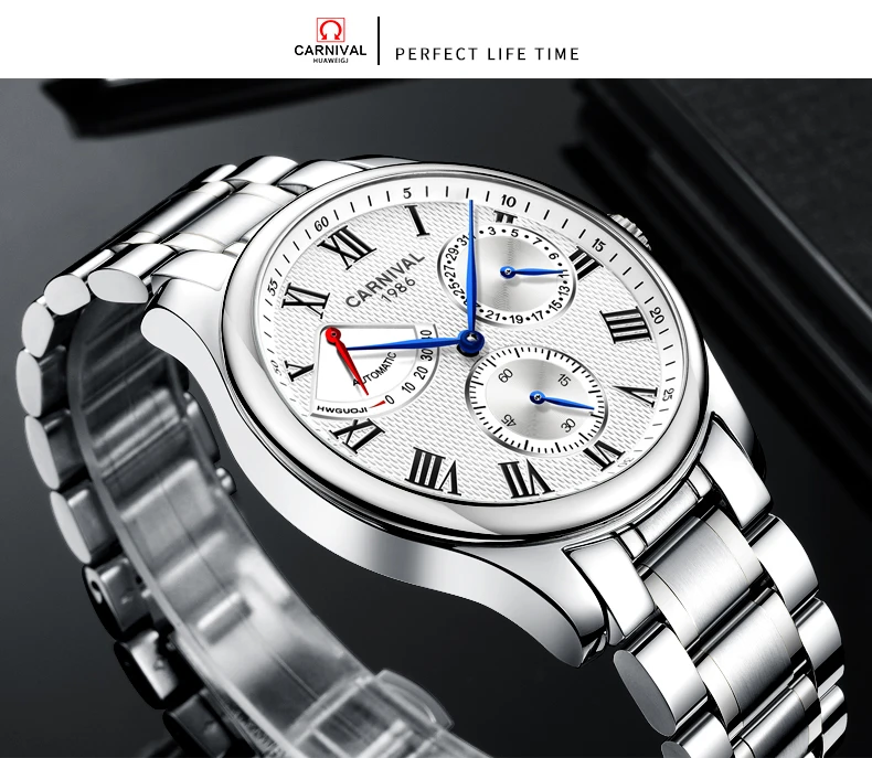 Seiko Автоматический ход Мужские t Карнавальная майка брендовые Роскошные Мужские механические часы relogio masculino часы из нержавеющей стали ремень для мужских часов