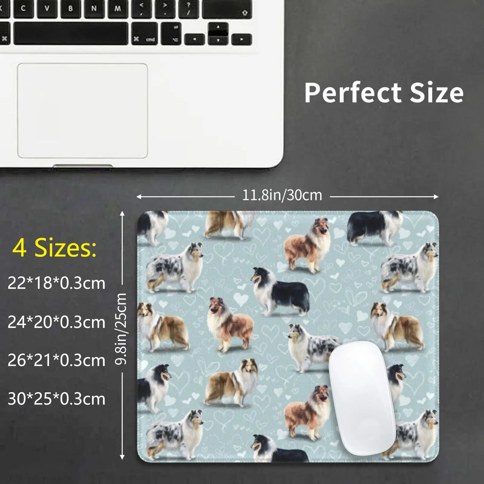 The Rough Collie Mouse Pad Cuscino Con Stampa Fai Da Te Rough Collie Collies Scotch Scozzese Lassie Dog Dogs Puppy Puppy