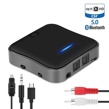 

3.5mm AUX HD bluetooth 5.0 Audio Transmitter Receiver CSR8675 APTX Wireless audio Auto on Adapter for tv car HD LL Low Latenc