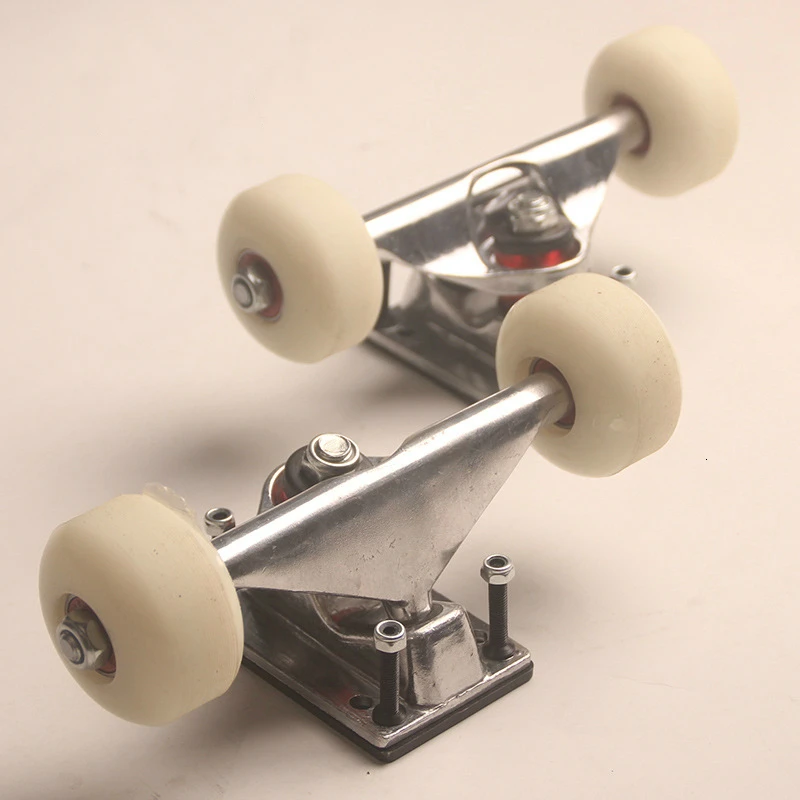 Skateboard Accessories 2 Sets Skate Board Wheels Aluminum Alloy Skateboard Trucks Rubber Four-wheel Parts Mini Cruiser - AliExpress