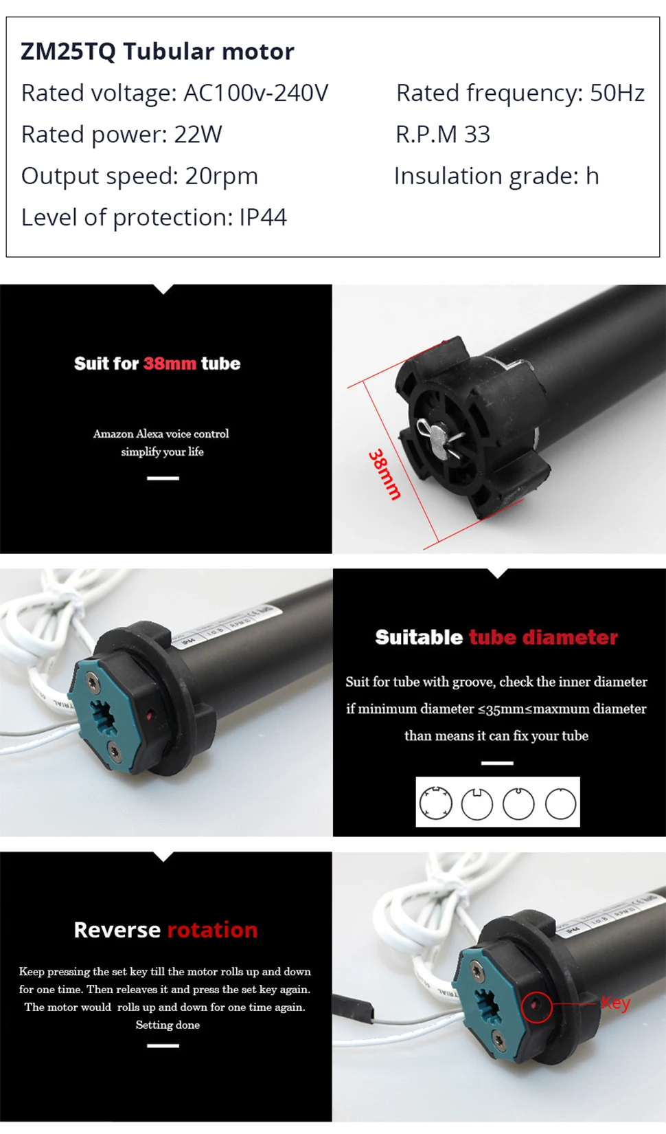 Zemismart WiFi ролик тенты двигатель для 37 мм трубки smart Life Tuya Alexa Google Home управление затвора двигателя