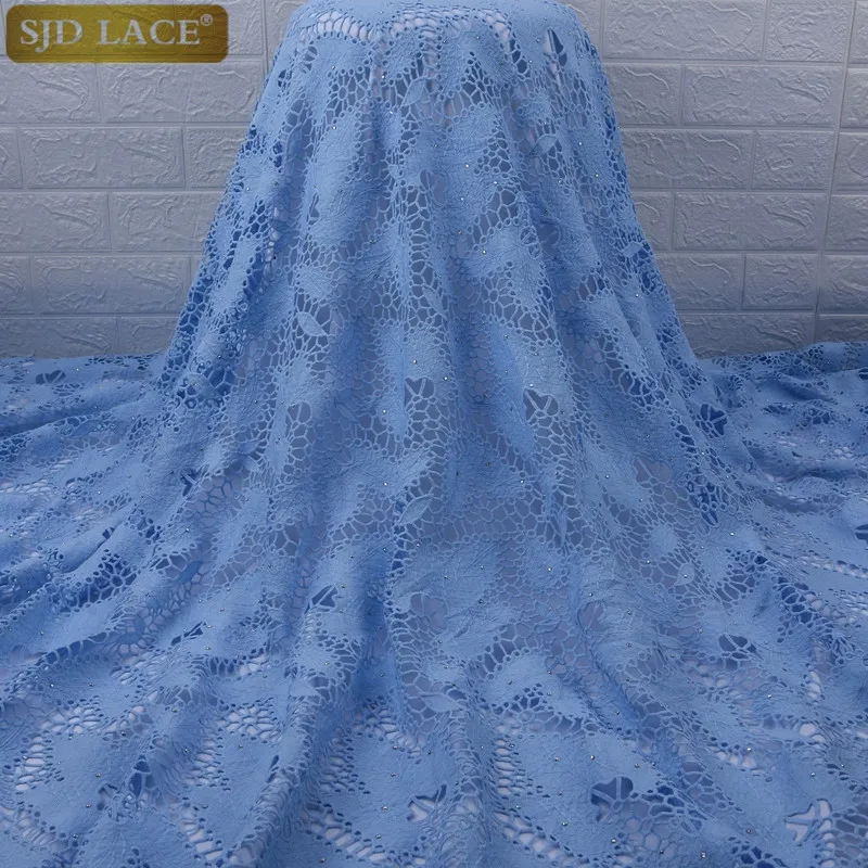 New Light Purple African Lace Fabric Water Soluble Guipure French Lace Fabric High Quality Nigerian Lace Fabric For WeddingA1668