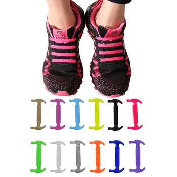 

16pcs/lot Silicone Lazy Shoe Laces 14 colors Special No Tie Running Fashion Unisex Athletic Elastic Shoelace for Men Women