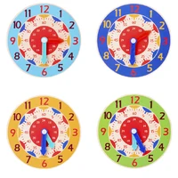 Children Montessori Wooden Clock Toys Hour Minute Second Cognition Colorful Clocks Teaching Aids for Kids Preschool Children 2