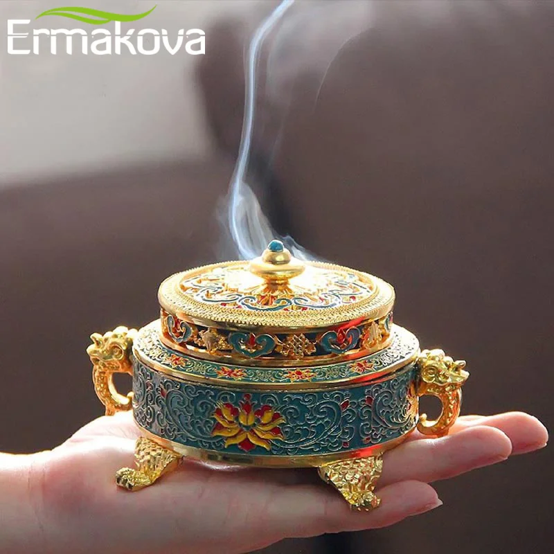 Держатели для благовоний ERMAKOVA горелка Тибетский Стиль окрашенная эмаль цинковая
