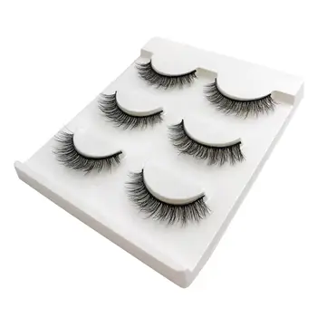 

3 Pairs Mink Hair Imitation Thick Fake Eyelashes Natural Curly False Eyelashes Lashes Extension Eye Makeup Soft