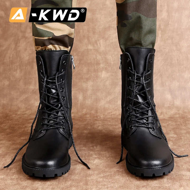 Fashion Winter Men Boots With Fur Sicherheitsschuhe Side Zipper Working Shoes 35-52 Winter Boots Men Single Black Military Boots