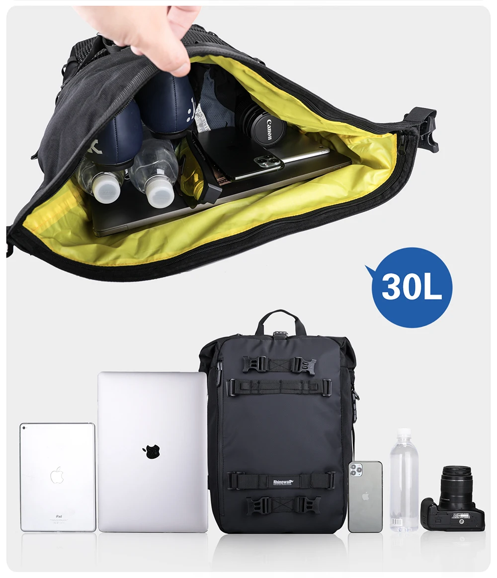 Rhinowalk Motorcycle Rear Bag 30L 20L 10L Motor Side Tail Bag Waterproof Inner Bag  Saddle Storage Bag Mocycle Case Luggage