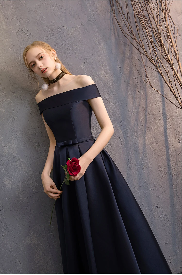 Новинка Vestido Madrinha темно-синие кружевные длинные платья подружки невесты ТРАПЕЦИЕВИДНОЕ Атласное Платье Для Свадебное праздничное платье demoiseur D'honneur