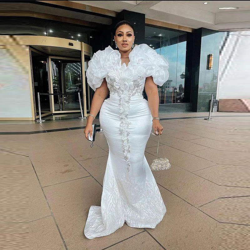 Aso Christmas 2022 Christmas Aso Ebi Prom Dresses Major Beads Ruffles Sleeves Puffy Plus Size  Mermaid Evening Dress For Women Party Vestidos 2022|Prom Dresses| -  Aliexpress