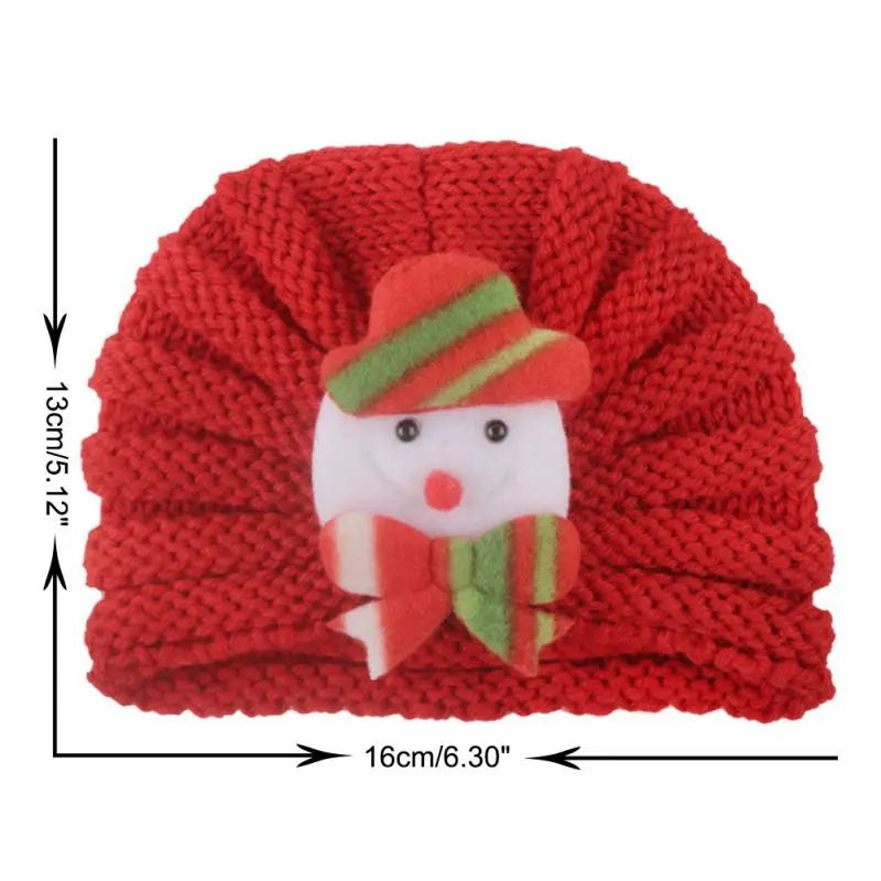 Baby Children Hat 0-4T Kid Christmas Knitting Hat For Spring And Winter Warm Cute Cap Headwear - Цвет: D