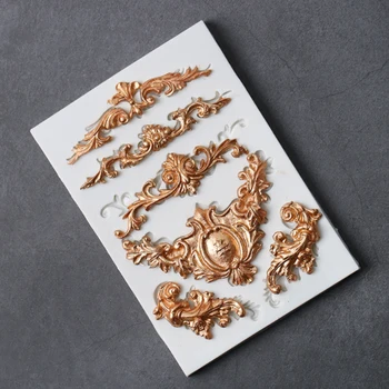 

European Retro Pattern Moulds Fondant Cake Decorating Silicone Mold Sugarcraft Chocolate Baking Tools For Cakes Gumpaste Form