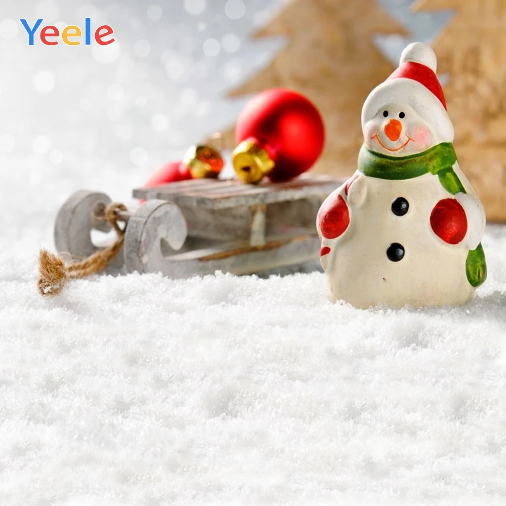 

Christmas Tree Gift Winter Snow Snowman Backdrop Custom Baby Portrait Photography Background Photocall Vinyl For Photo Studio