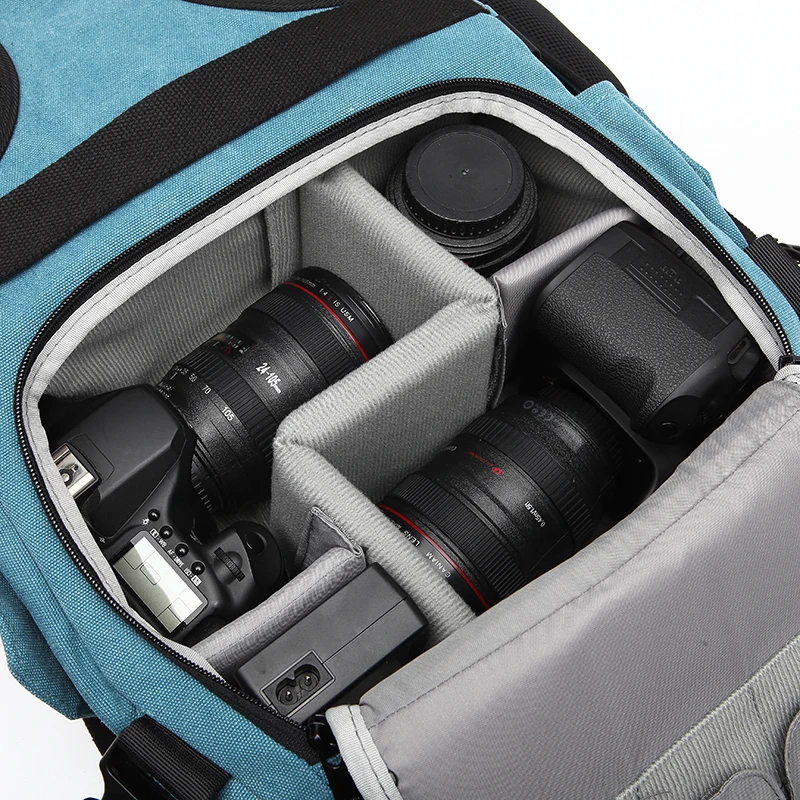 Coress Multi Function Encrypted Canvas Camera Backpack Large DSLR Bag Nikon Canon Sony Notebook Outdoor Travel Photography Bag