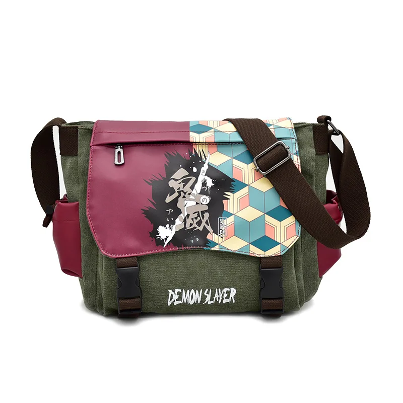 

Anime Demon Slayer Baversack Shoulder Bags Student Schoolbag Men Women Cartoon Canvas Messenger Bag