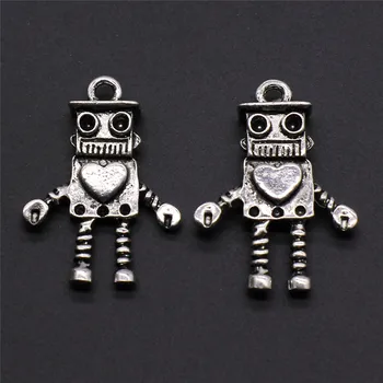 

Robot Charms Pendant DIY Jewelry Findings Antique Silver Color Tone 19x27mm 1pcs/Lot