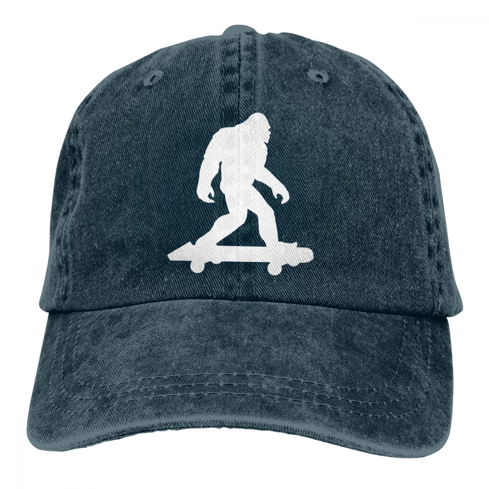 Bigfoot Скейтбординг Casquette черный унисекс Мужские Женские джинсовые бейсболка с ремешком кепки Регулируемый Гольф папа шляпа