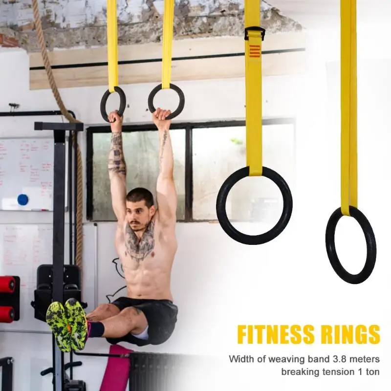 Фитнес гимнастические кольца Crossfit Крытый полиэстер ABS кольца для подтягиваний Ups мышечные тренировки для женщин мужчин Новогодние декоративные шарики тренажерный зал