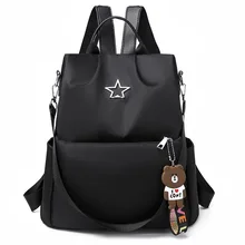 Молодежный трендовый рюкзак женская Повседневная легкая сумка через плечо большого объема для путешествий на открытом воздухе универсальная сумка из ткани Оксфорд