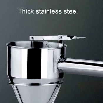 

Stainless Steel Small Octopus Balls Making Funnel Cupcakes Baking Pancake Batter Dispenser with Shelf Kitchen Gadgets