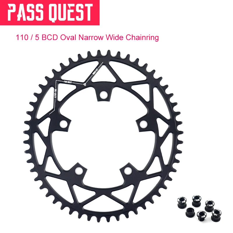 

PASS QUEST 110BCD Oval Road Bike Chainring Narrow Wide Chainwheel 42T-52T for 3550 APEX RED Bike Crankset Crankset Road