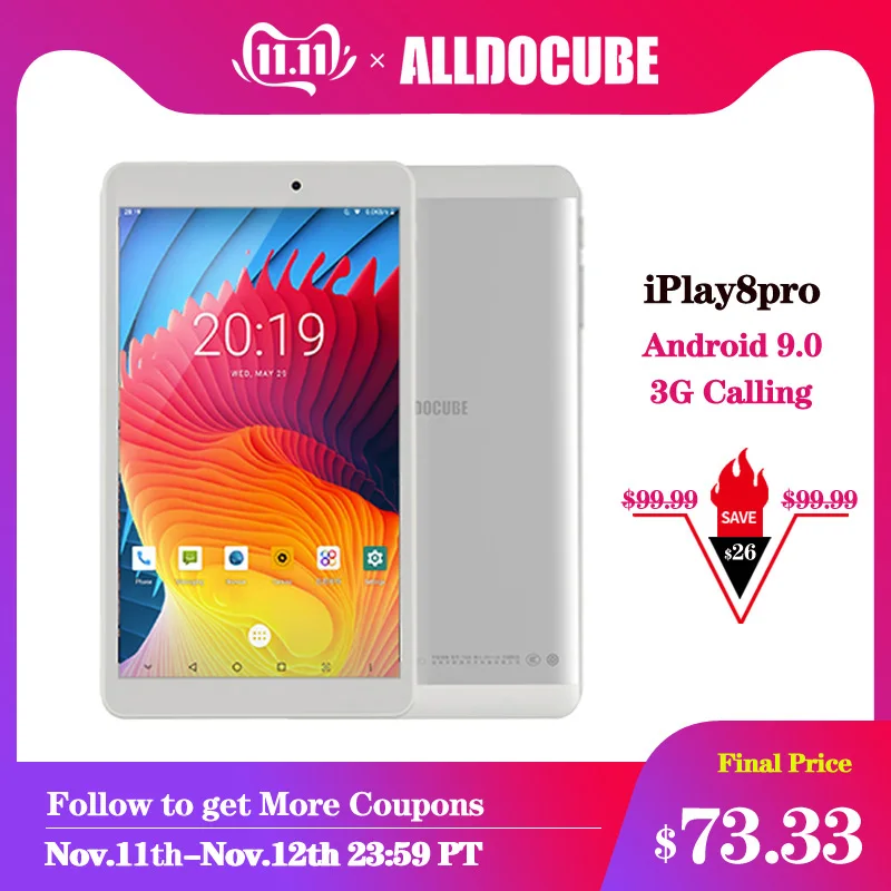 Billige Alldocube iplay8 pro 8 zoll Tablet Android 9.0 MTK MT8321 Quad core 3G Aufruf Tablet PC RAM 2GB ROM 32GB 800*1280 IPS OTG