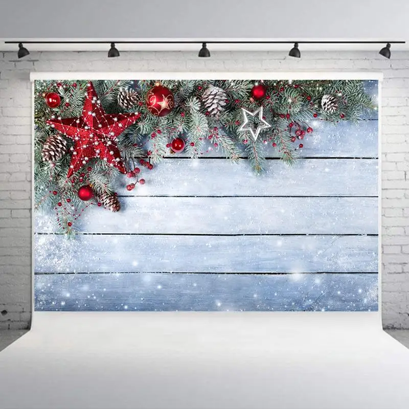 Christmas Tree Wooden Board Star Deer Baby Photography Backgrounds Customized Photographic Backdrops For Photo Studio - Color: 17