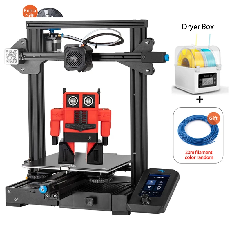 Creality Ender-3 V2 3D Printer FDM Printing Kit Upgraded Silent Motherboard Glass Bed 4.3 Inch Color Lcd Sensor Resume Printing 