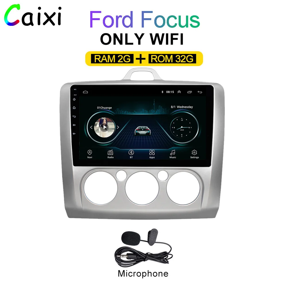 CAIXI автомобильный Android 8,1 мультимедийный плеер для Ford Focus Exi MT AT 2 2004 2005 2006 2007 2008-2011 Автомобильный Радио gps навигация - Цвет: cx-fo-32G-MIC