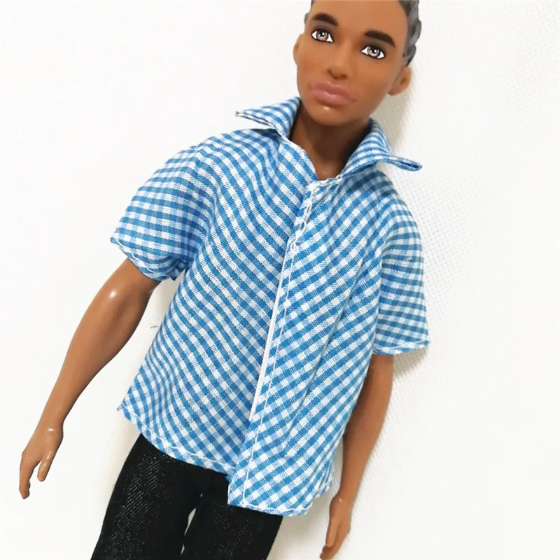 Кен бойфренд синяя футболка черные брюки набор forBarbie аксессуары для кукол игровой дом наряды костюм детские игрушки