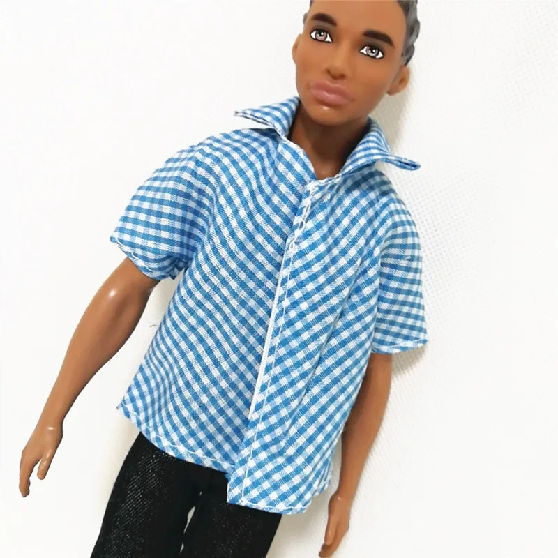Ken The Boyfriend Blue Tee Outfits Set for Barbie BJD Doll Clothes Accessories Play House Dressing Up Costume Kids Toys