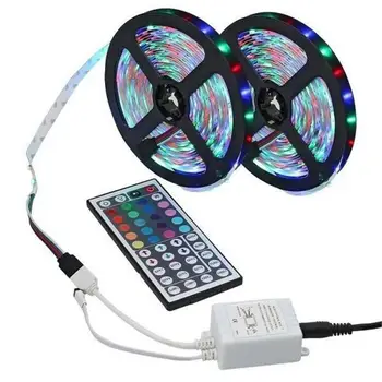 

1/2 /3/4/5M Non-Waterproof Lamp Changing RGB SMD3528 60 LEDs Strip Light +Ne For Home Decoration Neon Ribbon Tape With 44-key