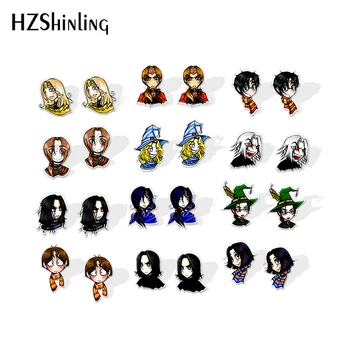 

2020 New Hogwarts House Stud Earring Ravenclaw Gryffindor Slytherin Hufflepuff Acrylic Earrings Resin Earring Epoxy Jewelry