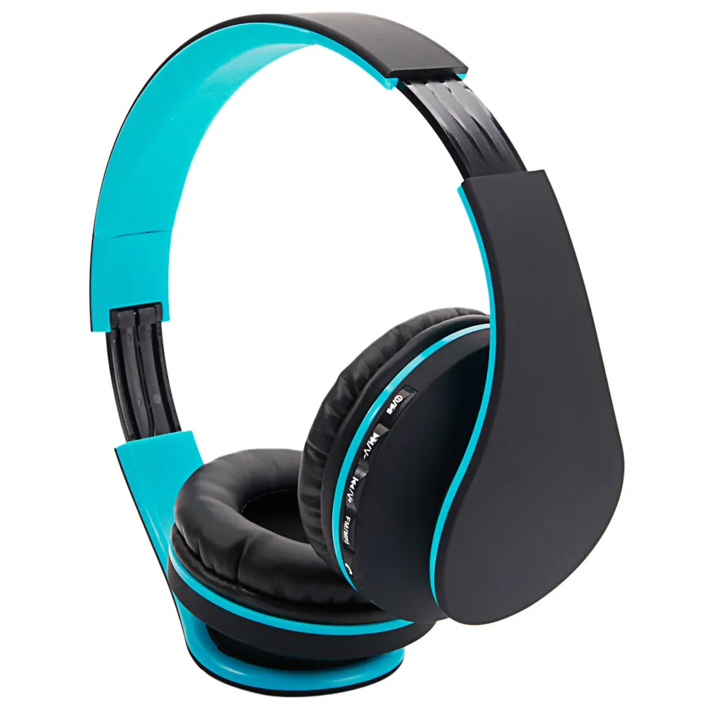 HY 811 Foldable FM Stereo MP3 Player Wired Bluetooth Headset Black Blue Headphone