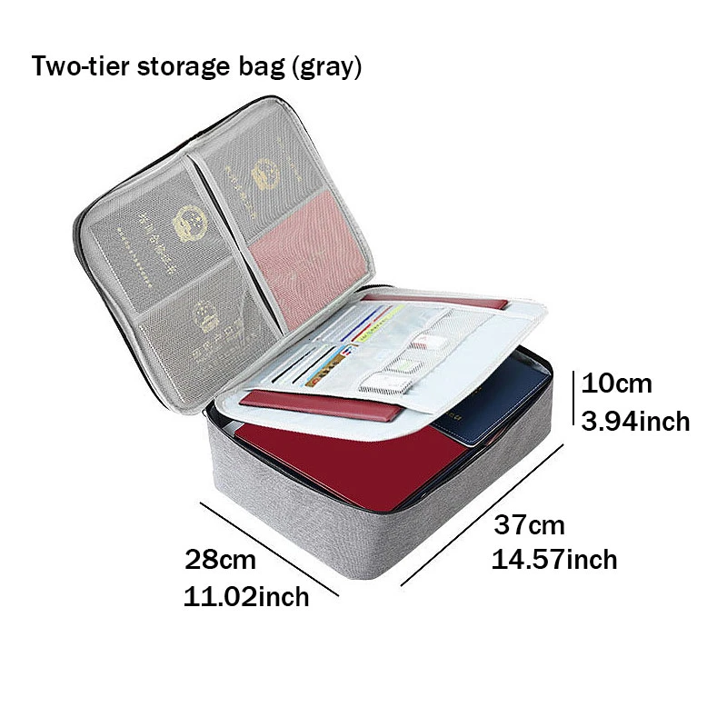 B Waterproof Cationic Travel Bag Multi-layer Documents Organizer Handbag Outdoor Portable Large Capacity Zipper Storage Bag - Цвет: B