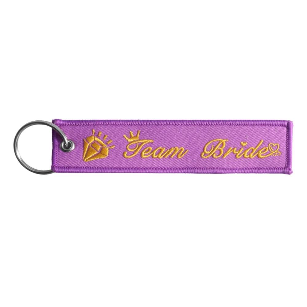 Fashion Keychain for Team Bride Keychain Wedding Party Key Fobs purple Gold Key Chains Chaveiro Remove Before Flight New Key Tag (3)