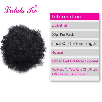 High Afro Puff Ponytail Drawstring Chignon Hairpiece Short Synthetic Kinky Curly Fake Hair Bun Updo Clip in Hair Extensions 2