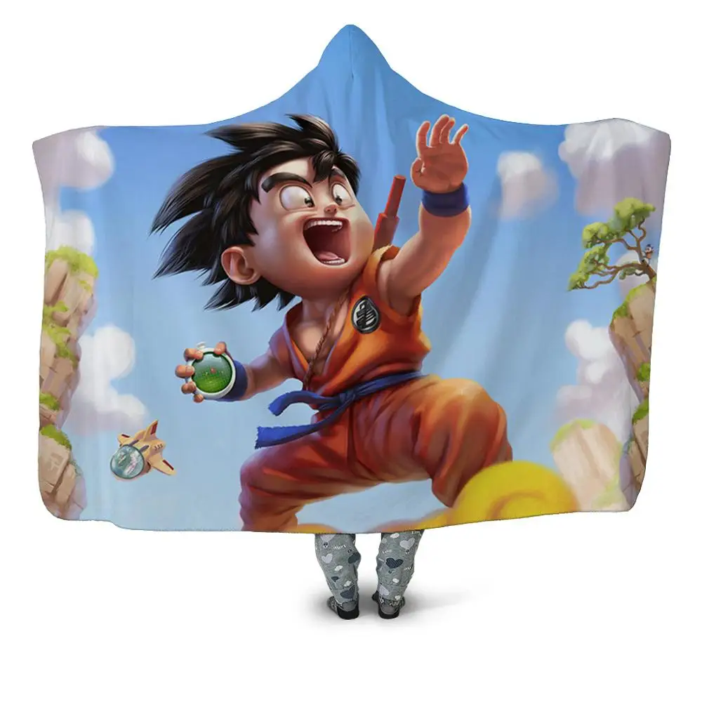 D Зимние 3D с рисунком из аниме «Наруто» Dragon Ball теплый с капюшоном носимых Одеяло диван Manta пледы Одеяло плед; одеяло; Одеяло толстовка с отложным воротником - Цвет: D