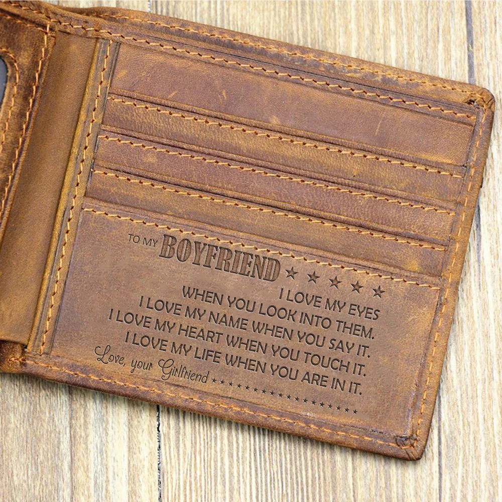 WCR5 "TO MY BOYFRIEND"-Custom Leather Wallet,Engraved Gifts for men on Birthday,Valentine's Day,Christmas Day Drop Shipping - Color: WCR5