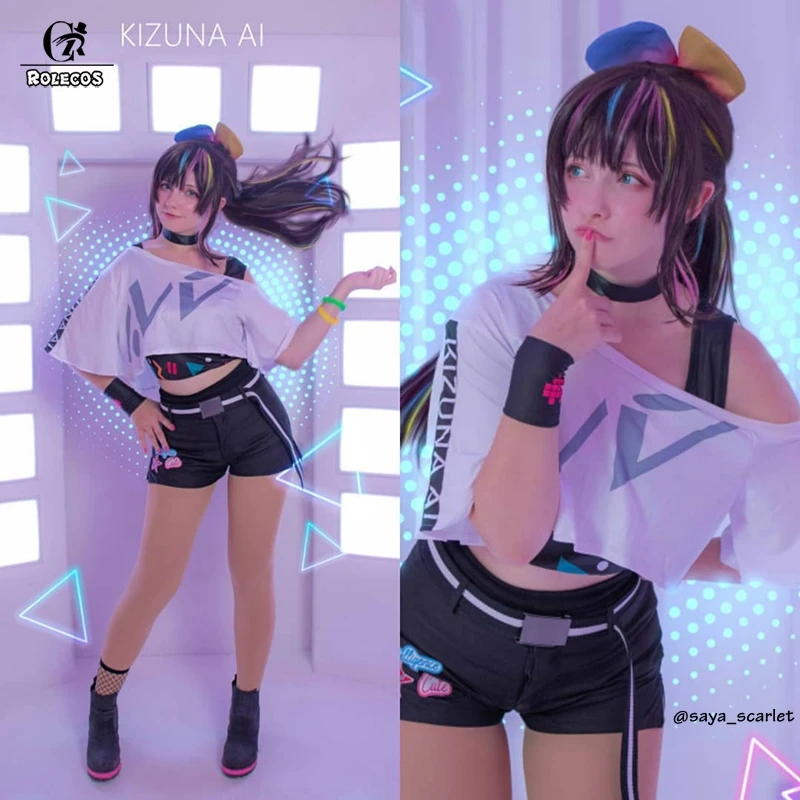 Костюм для косплея ROLECOS Kizuna AI костюм Hello World 1st Live из клуба Ай Чан набор альбомов
