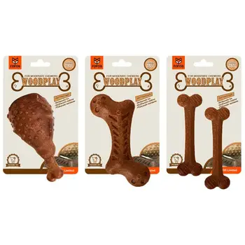 

Pet Dog Molar Toys Wood Bite-resistant Cleaning Teeth Molar Stick Chicken Leg Bone Shaped Chews Toys Puppy Interactive Toy