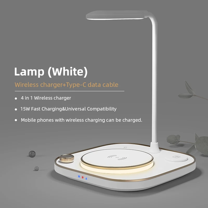 ipad wireless charging 15W LED Desk Lamp Wireless Charger For iPhone 13 Samsung Fast Wireless Charging Dock For Apple Watch Airpods Charge Station New wireless car charger Wireless Chargers