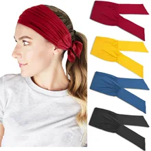 Мужская Женская широкая спортивная йога Нескользящая повязка на голову эластичная повязка для головы эластичная Тюрбан повязка на голову для занятия бегом повязка для волос аксессуары
