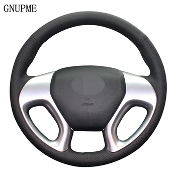 

DIY Black Genuine Leather Car Steering Wheel Cover For Hyundai ix35 2011-2015 Tucson 2 2010 2011 2012 2013 2014 2015