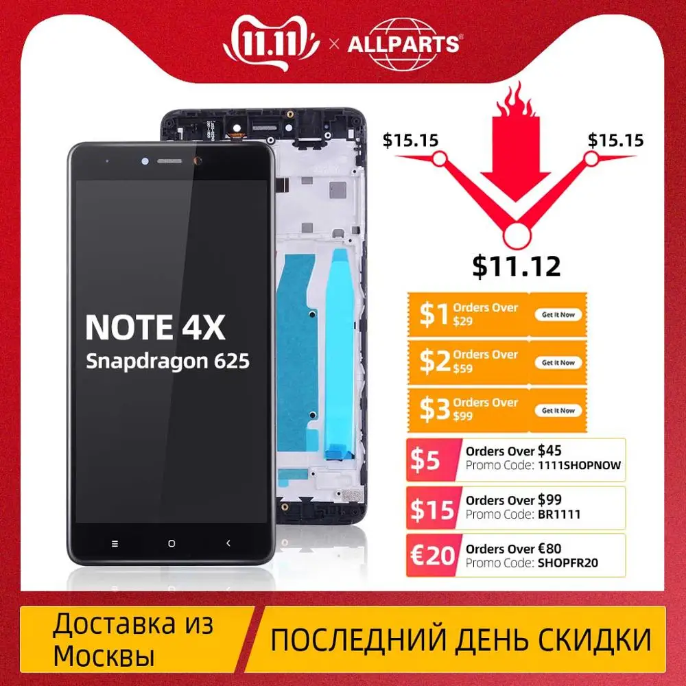 Billige Display Für XIAOMI Redmi Hinweis 4X LCD Touch Screen Digitizer mit Rahmen Original Schwarz Weiß Snapdragon 625