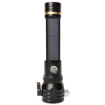 

Solar Flashlight Multifunction Glare Charging Car Emergency Hammer Led Explosion-Proof Flashlight