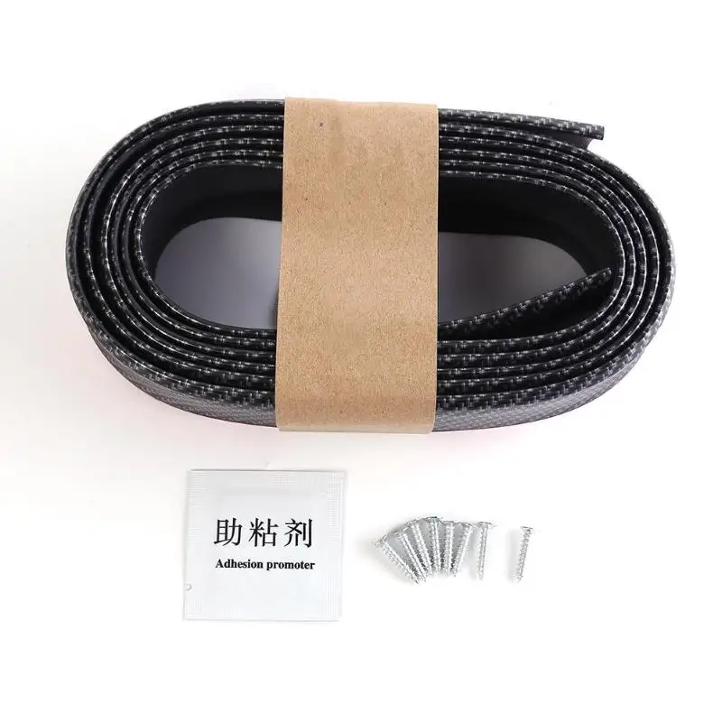 VODOOL 2.5m Carbon Fiber Rubber Car Front Bumper Lip Protector Strip Splitter Body Kits Spoiler Bumpers Door Anti-scratch Strips