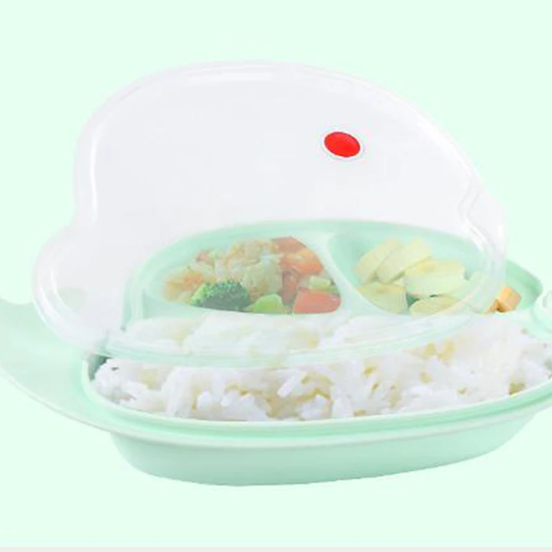 

PP Material Can Sterilized Hang Baby Tableware Kitchen Utensils Baby Small Whale Plate Food Grade Baby Feeding