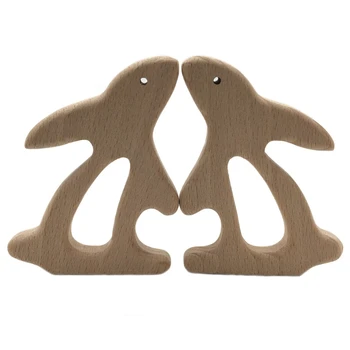 

Baby Teether Pacifier Rabbits Natural Wooden Teething Nursing Chew Necklace Toys U50F